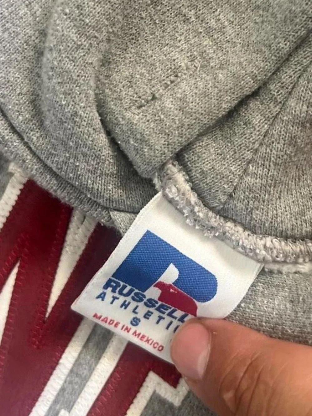 Russell Athletic Grey Hoodie with Cardinal Stanford Arch Logo